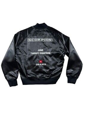Drake Scorpion 2018 Tour Promo Black Satin Jacket Medium